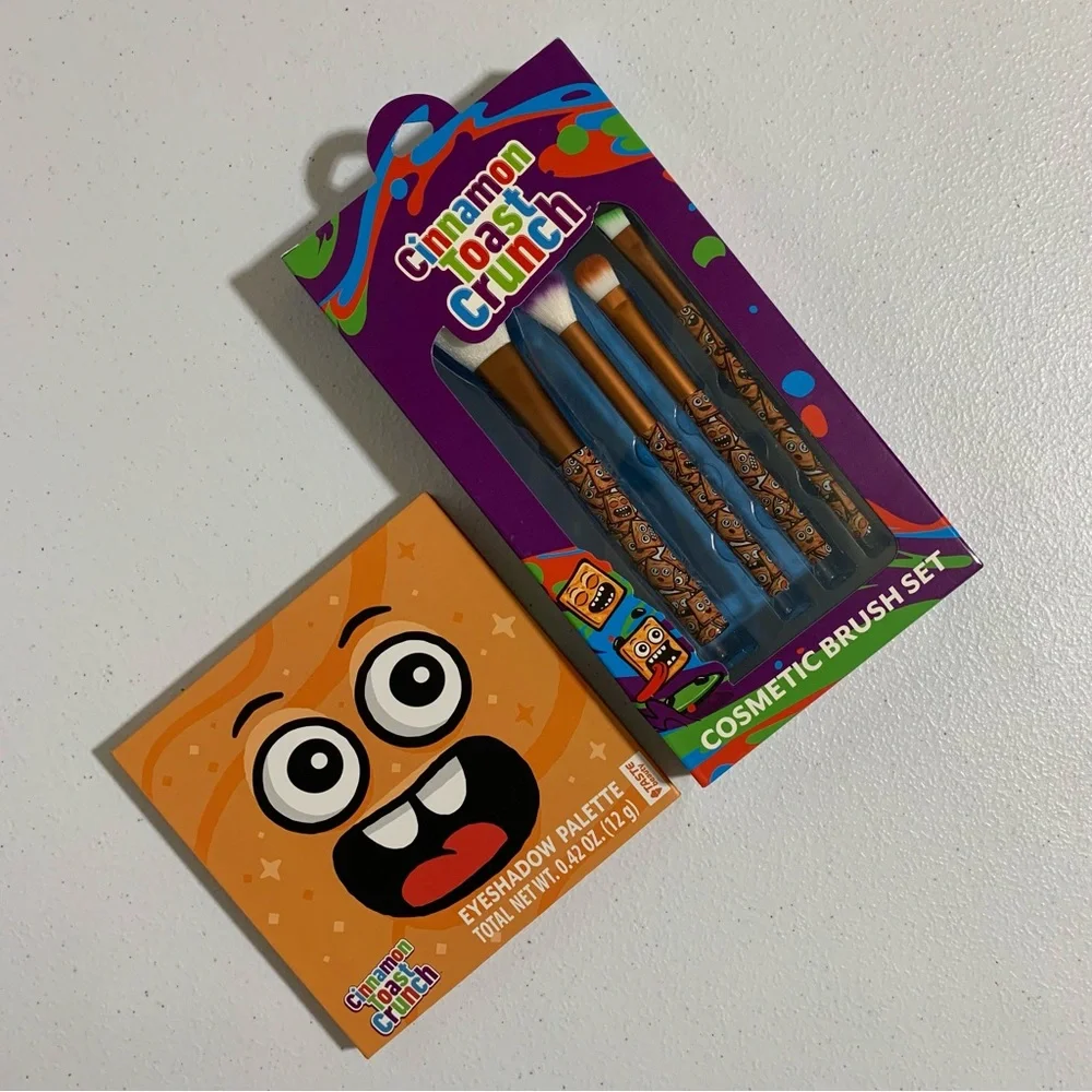 Taste Beauty x Cinnamon Toast Crunch Eyeshadow Palette & Cosmetic Brush Set-New
